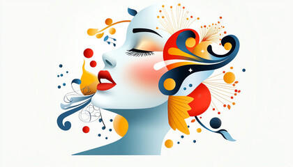 Poster - Resonating sound through artistic expression urban art studio digital illustration vibrant colors side view voice of creativity