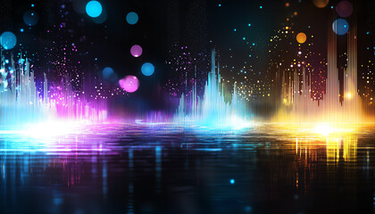 Poster - Resonating sounds an illuminated event of voice and sound in a digital art environment