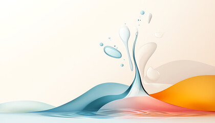 Poster - Dynamic waves of color and sound abstract art digital creation fluid environment artistic viewpoint resonance in motion