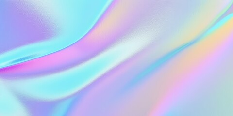Poster - Holographic Rainbow Foil Background with Soft Curves and Iridescent Sheen for Modern Design Projects and Abstract Art Applications