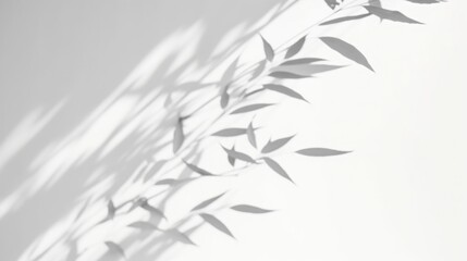Poster - Abstract Natural Composition Featuring Elegant Shadows of Leaves on a Light Background Highlighting Beauty of Nature and Simple Aesthetics