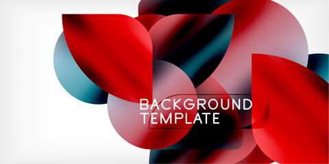 Poster - Color geometric shapes background shadow circles