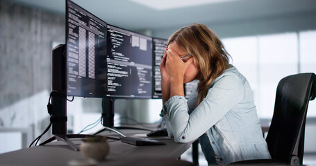 Poster - Coder Using Computer At Desk