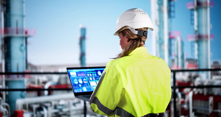Poster - Woman Working In Power Plant Electricity