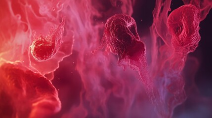 Poster - Abstract art exploration of vibrant fluid movement digital space visual art scientific concept close-up view creative imagination