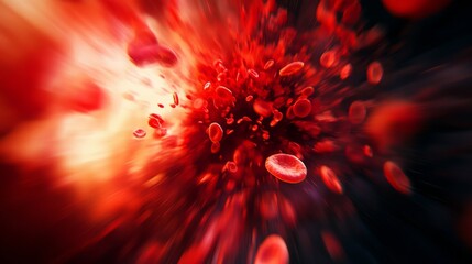Poster - Dynamic blood flow visualization medical context abstract art digital environment close-up view health concept