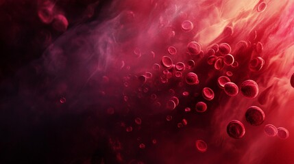 Poster - Dynamic visualization of blood cells in motion scientific illustrations abstract environment high-resolution viewpoint health concept