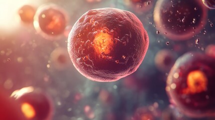 Poster - Microscopic analysis of red blood cells laboratory scientific imagery health environment close-up viewpoint cellular biology