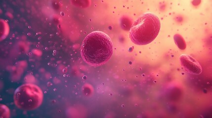 Poster - Microscopic exploration of red blood cells scientific laboratory digital art abstract environment close-up view health insights