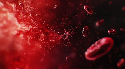 Poster - Exploring blood dynamics microscopic view of red blood cells in action scientific context biological environment abstract concept