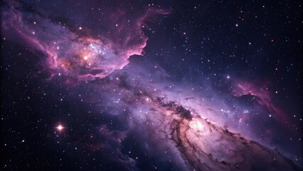 deep space galaxy background with swirling clouds of purple and pink gas, cosmic, interstellar, stel