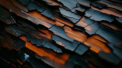 Poster - Abstract close-up of tree bark with intricate natural patterns.