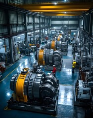 Poster - A modern industrial facility showcasing large machinery and equipment in operation.