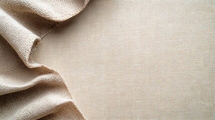 Poster - Soft Beige Fabric with Gentle Ripples and Textured Surface Ideal for Backgrounds, Textiles, and Decorating Projects in Warm Elegance