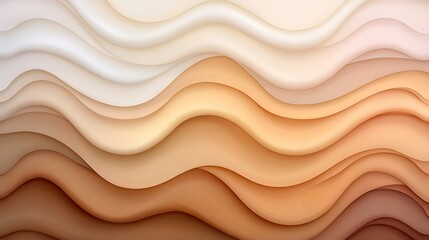 Poster - Abstract Wave Pattern Background in Warm Tones of Beige, Cream and Brown Suitable for Modern Design Projects, Advertisements, and Creative Presentations