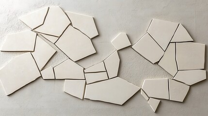 Poster - Abstract Geometric Shapes in Light Neutral Tones Arranged on a Plain Background, Ideal for Modern Design and Creative Projects