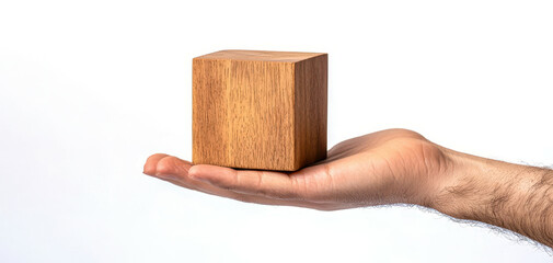 Aufkleber - A hand holding a wooden box