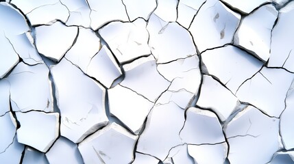 Aufkleber - Close-up of a cracked porcelain texture in shades of white and gray