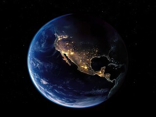 Wall Mural - a view of the earth at night from space