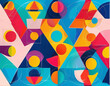 © Alla  - Bright background, abstract geometric art. AI