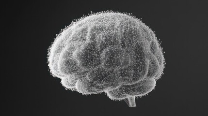 Poster - A modern brain mockup represents intelligence connected to a network of digital nodes and synapses showcasing advanced thinking