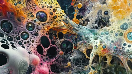 Poster - abstract neural networks connected by streams of consciousness
