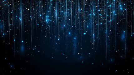 Wall Mural - abstract digital rain: a mesmerizing abstract image of shimmering blue digital rain falling against 