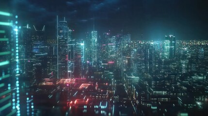 Poster - Smart city and intelligent communication network of things ,wireless connection technologies concept