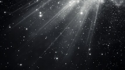 Wall Mural - Starry Night Sky with Glowing Rays