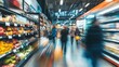 © Bargais - A blurred photograph of people walking in the supermarket.
