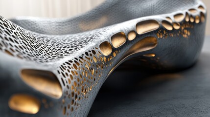 Poster - Close-up shot of a modern industrial design featuring intricate textures, high-resolution details that provide both a tactile and visual experience, showcasing textural innovation