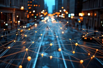 Poster - electric grid modernization captured in detailed shots, investment notes overlay, magazine financial