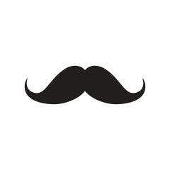 Poster - Gentleman mustache icon in flat style. Whisker hairstyle vector illustration on isolated background. Moustache sign business concept.