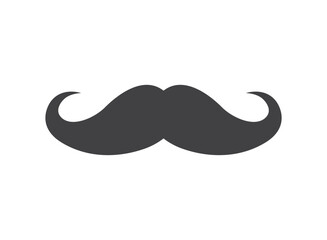 Poster - Gentleman mustache icon in flat style. Whisker hairstyle vector illustration on isolated background. Moustache sign business concept.