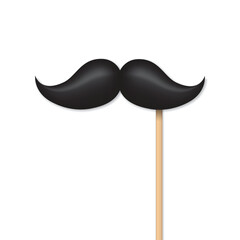 Poster - Gentleman mustache icon in flat style. Whisker hairstyle vector illustration on isolated background. Moustache sign business concept.