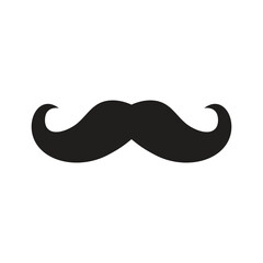 Poster - Gentleman mustache icon in flat style. Whisker hairstyle vector illustration on isolated background. Moustache sign business concept.