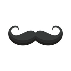 Poster - Gentleman mustache icon in flat style. Whisker hairstyle vector illustration on isolated background. Moustache sign business concept.