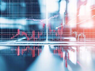 Poster - a split image showing positive and negative market trends under different scenarios