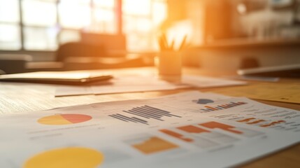 Poster - business meeting insights office space data analysis professional environment close-up view corporat