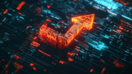 Poster - digital transformation arrow futuristic technology illustration abstract graphic design modern digit