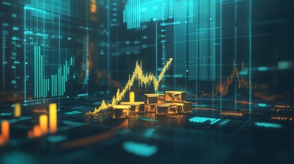 Poster - Financial data analysis digital environment graphical content high-tech setting macro view investment insights for future trends