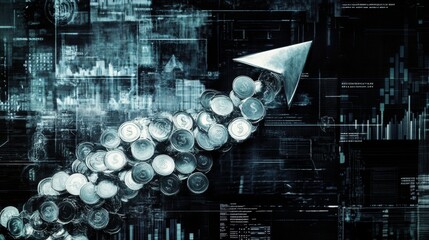 Poster - Financial growth trends global market infographic data digital environment analytical viewpoint investment insights