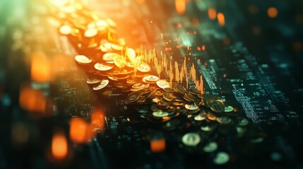 Poster - digital transformation of currency financial markets data visualization cyber environment abstract c