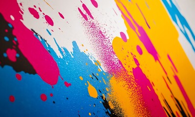 Poster - Bold Splash Art with Multicolor Paint Splatters on Vibrant Canvas : Generative AI