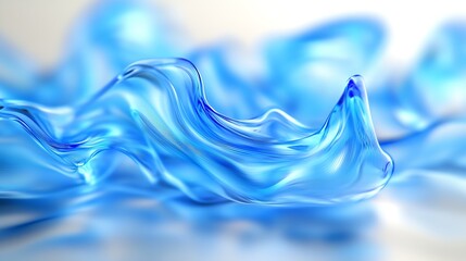 Aufkleber - Abstract Close Up of Fluid Blue Liquid Waves with Glossy Texture in Motion : Generative AI
