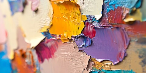 Aufkleber - Close up of Abstract Oil Paint Texture with Bold Palette Knife Techniques : Generative AI
