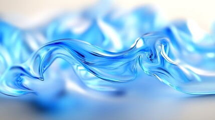 Aufkleber - Abstract Flowing Blue Liquid Texture with Reflections and Highlights : Generative AI