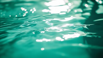 Aufkleber - Tranquil Turquoise Water with Subtle Ripples and Light Reflections : Generative AI