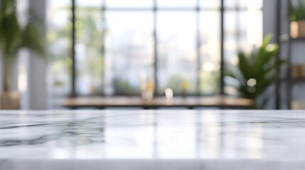Fototapete - Polished Marble Surface in Brightly Lit Room with Contemporary Decor : Generative AI