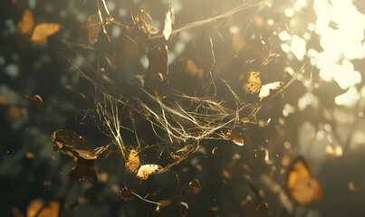 Butterflies trapped in the net